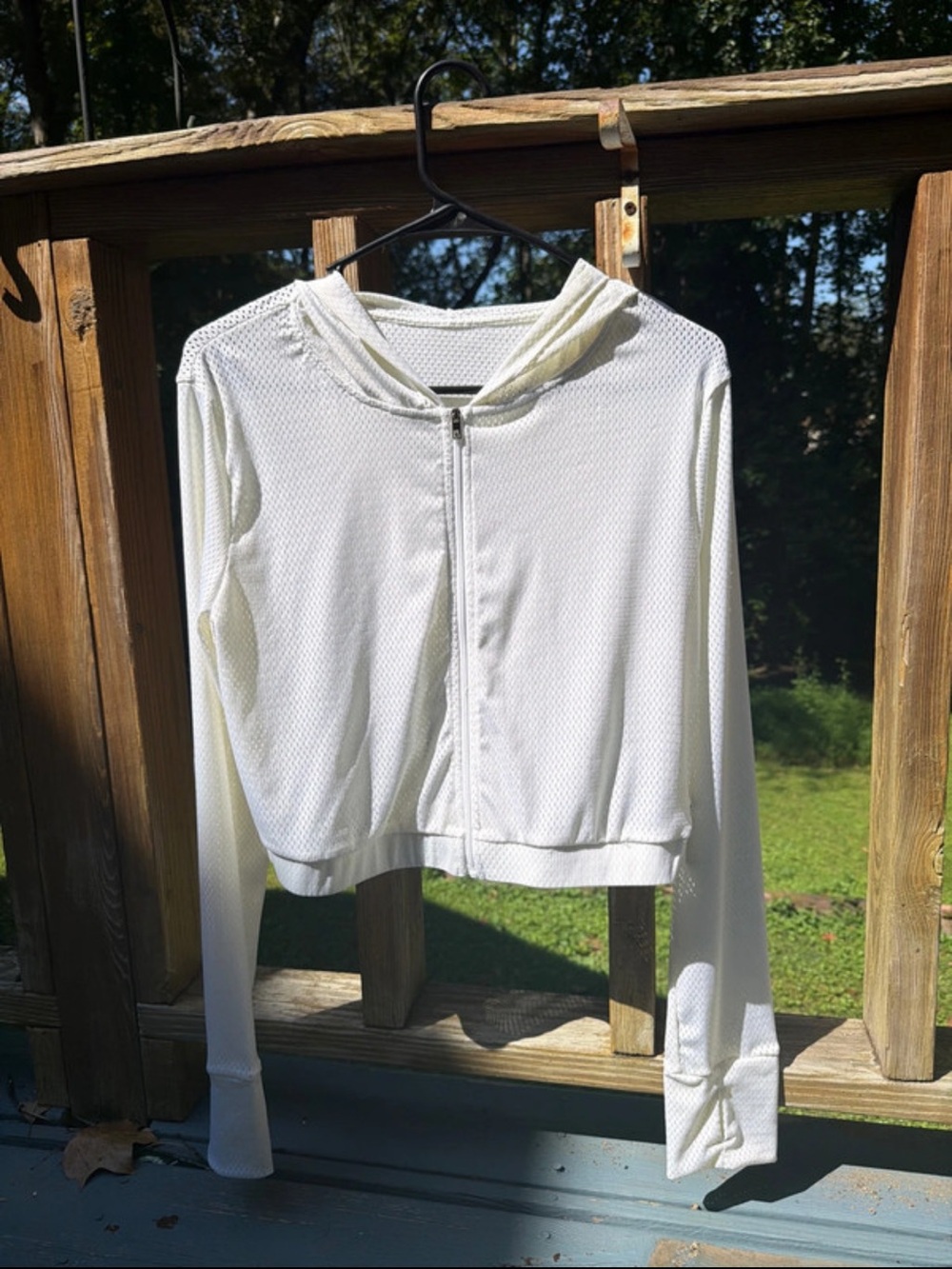BuffBunny White Lightweight Hooded Zip Jacket
